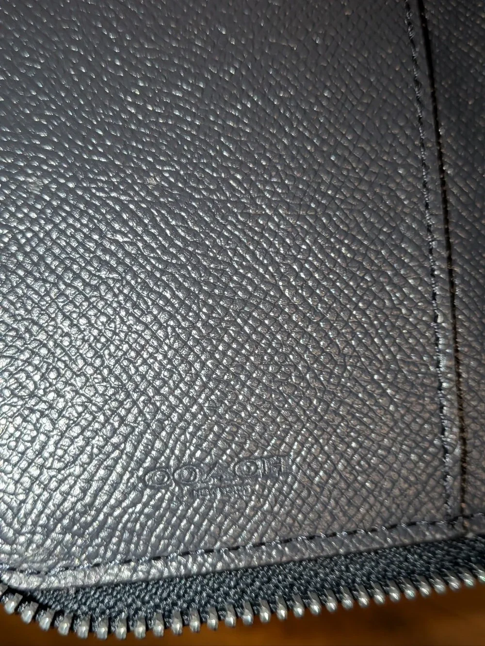 Coach Glitter Zip-Around Wallet in Dark Blue